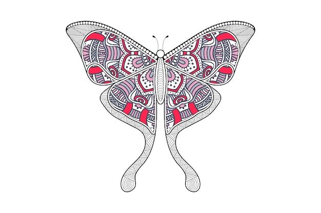 vector butterfly black and white element line art print design