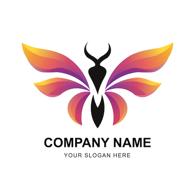 vector Butterfly colorful logo icon overlay transparent