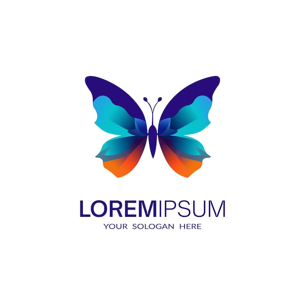 vector butterfly gradient logo template