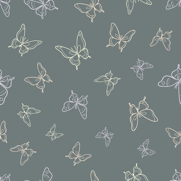 Vector vector butterfly seamless repeat pattern earth tones nature pattern