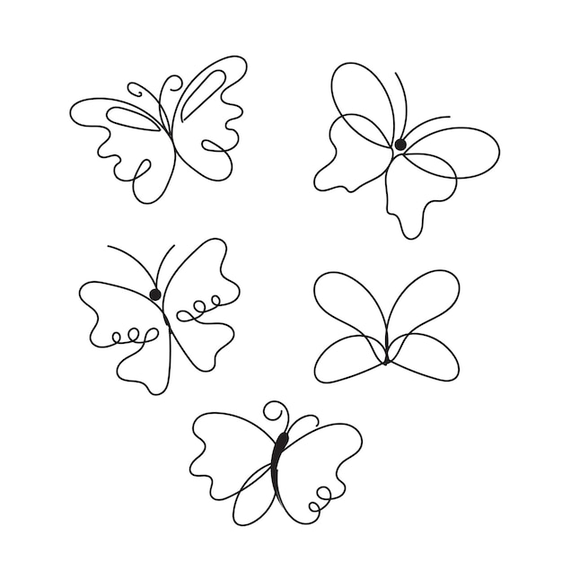 vector butterfly sketching pattern