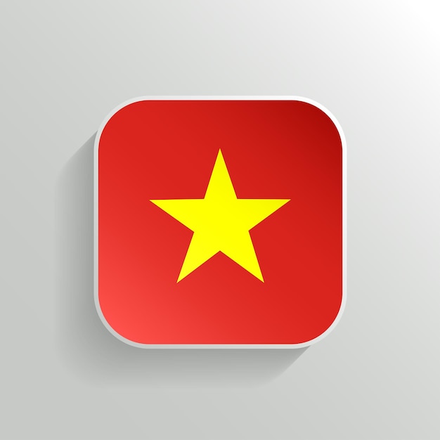 Vector Button Vietnam Flag Icon