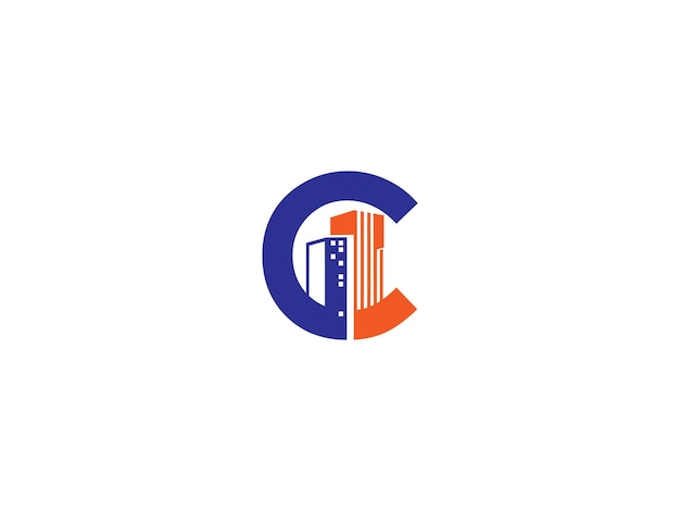 vector c logo with building logo