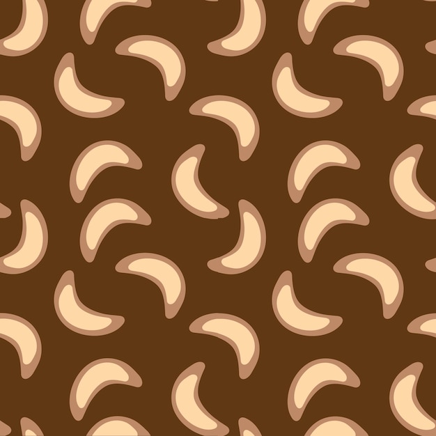 Vector cacao cookie seamless pattern Cute hand drawn sweet cookies on brown background