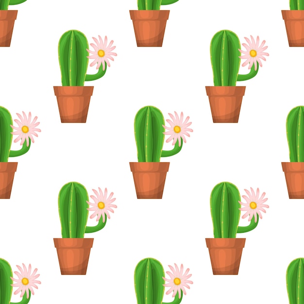 Vector cactus seamless pattern