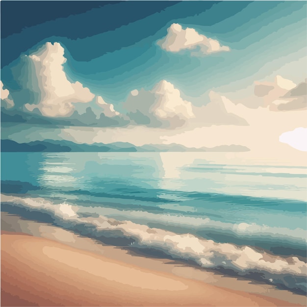 Vector vector of a calming beach background