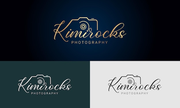 Vector camera photography logo icon template premium vector