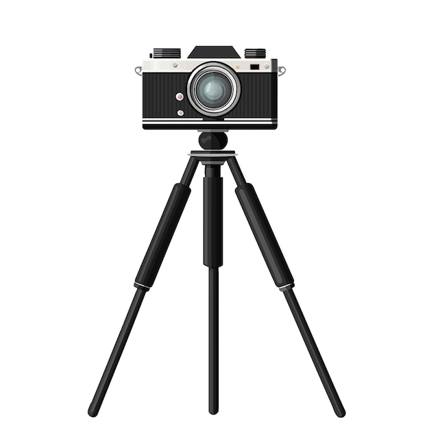 Vector vector of camera on a tripod