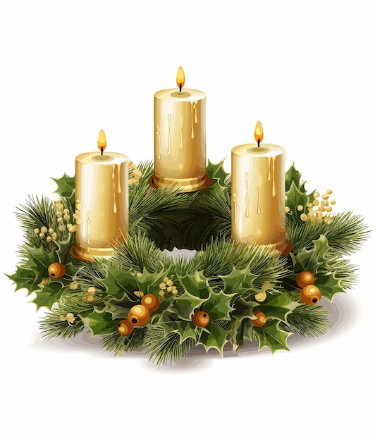 Vector Candlelit Advent Wreath design