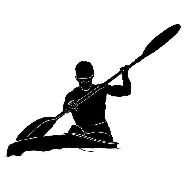 Vector canoeing silhouette design