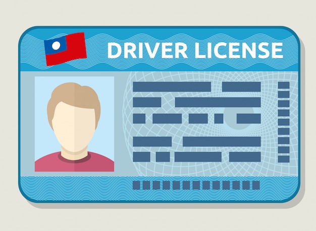 Vector car driving licence