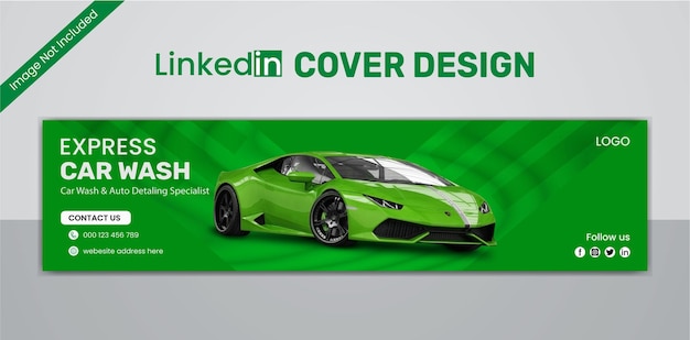 Vector car rental social media web banner template and linkedin cover design