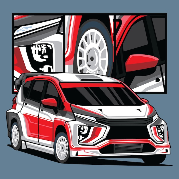 vector car sport with details