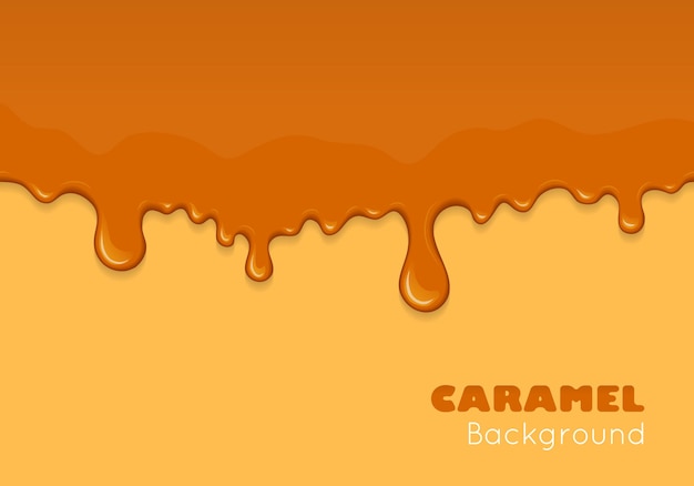 Vector caramel drips and flowing