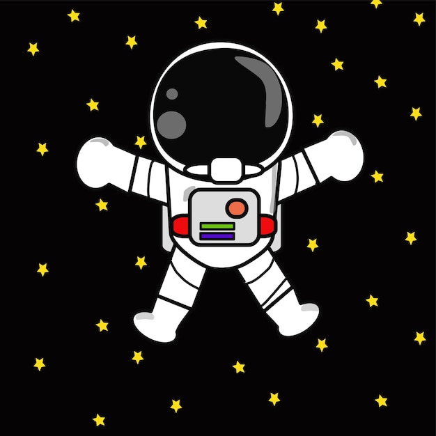 vector cartoon astronaut