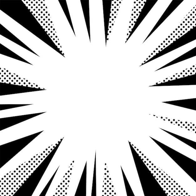 Vector cartoon background template Frame made of black and white retro lines