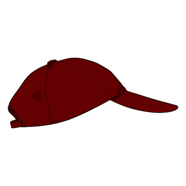 Vector Cartoon Blank Baseball Cap Side View