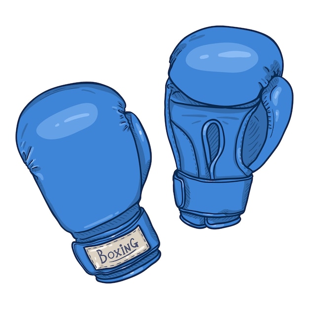 Vector Cartoon Blue Boxing Gloves