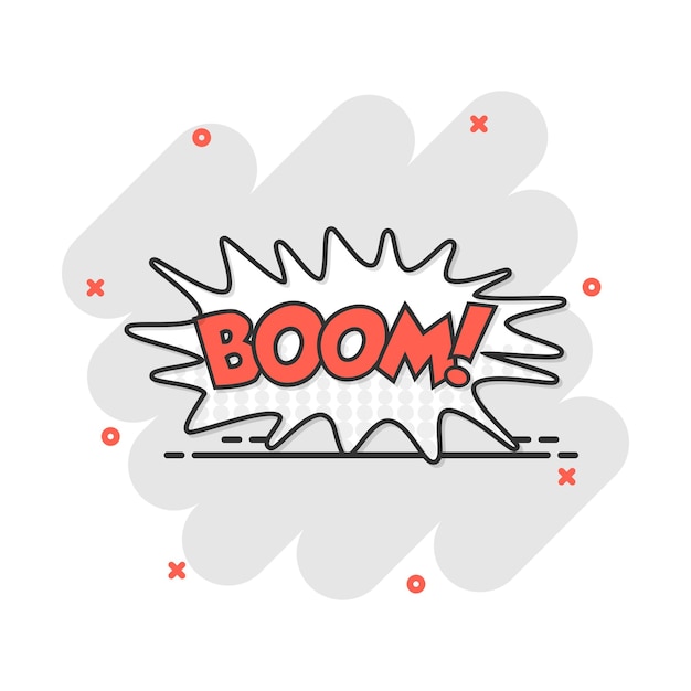 Vector cartoon boom comic sound effects icon in comic style Sound bubble speech sign illustration pictogram Boom business splash effect concept