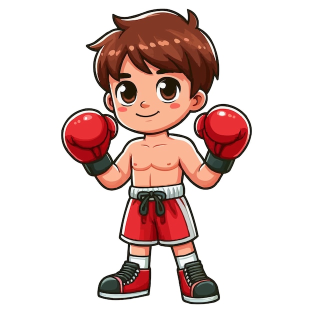 vector Cartoon Boxer boy illustration