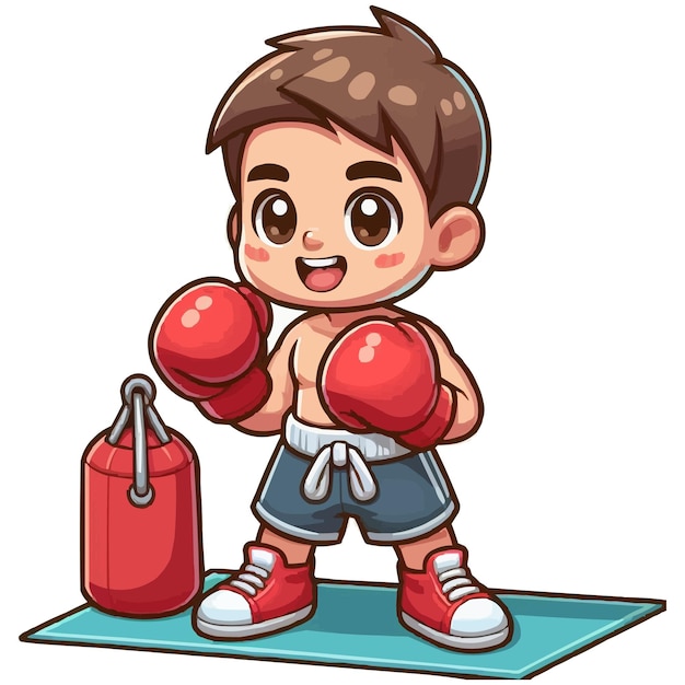 vector Cartoon Boxer boy illustration