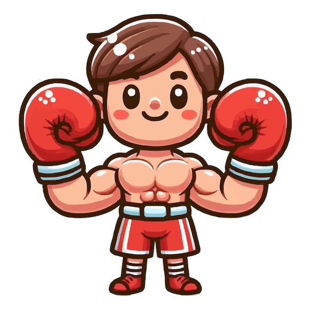 vector Cartoon Boxer boy illustration