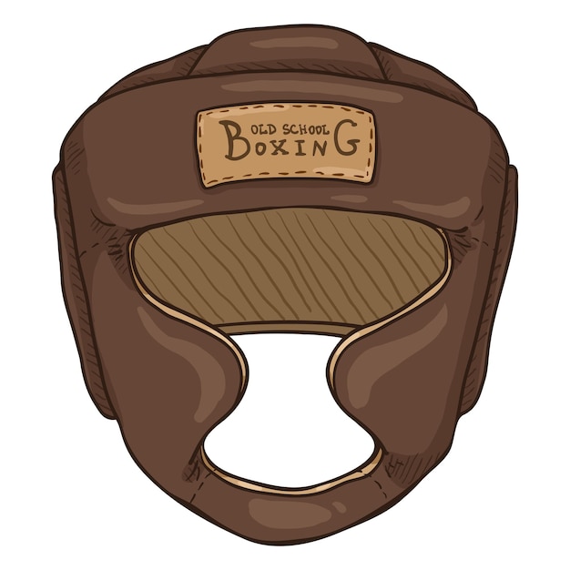 Vector Cartoon Brown Boxing Training Helmet