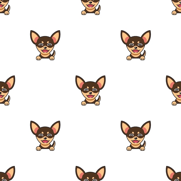 Vector cartoon character chihuahua dog seamless pattern background for design