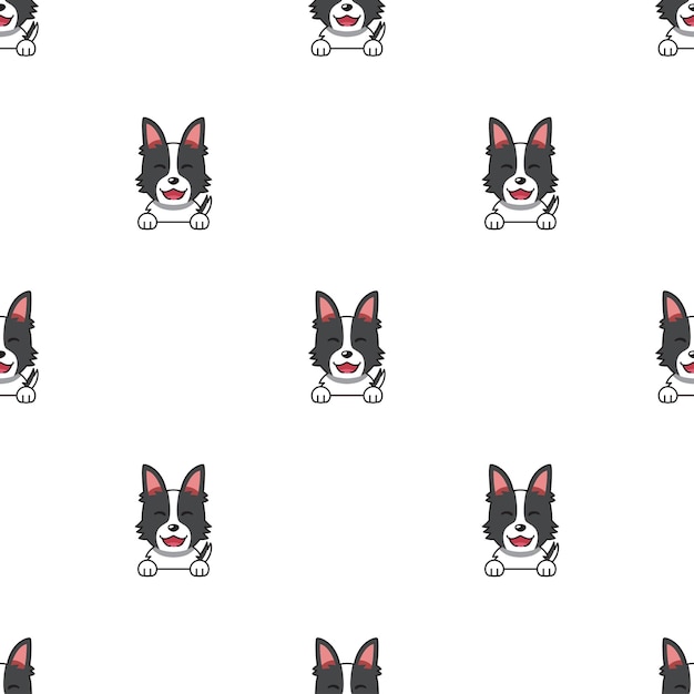 Vector cartoon character shepherd dog seamless pattern background for design