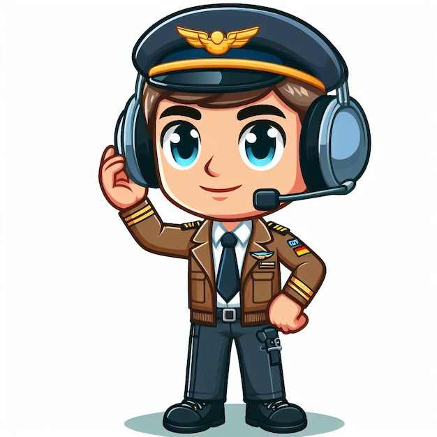 Vector a cartoon character with a microphone and headphones