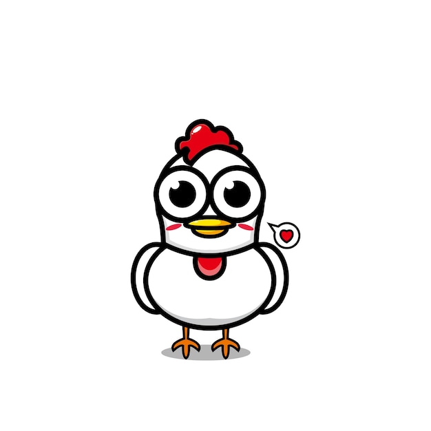 Vector cartoon chicken cute character design vector