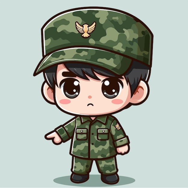 vector cartoon cute soldier