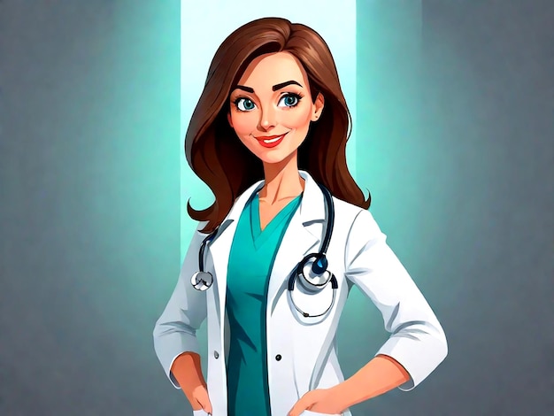 Vector Cartoon Female doctor AI_Generated