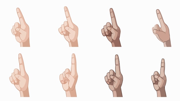 Vector vector cartoon finger mouse cursor in various gestures