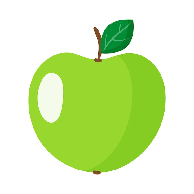 Vector cartoon fresh green apple fruit. Eco food shopping.