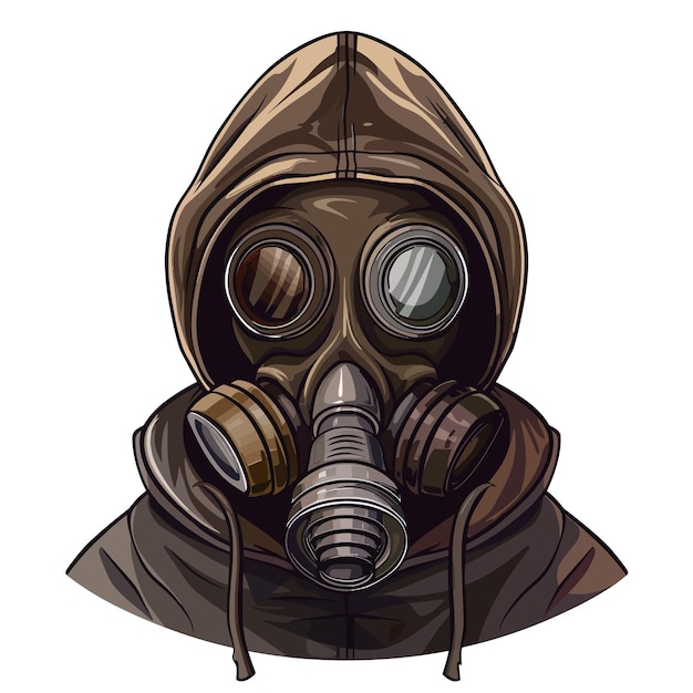 vector cartoon gas mask isolated white background