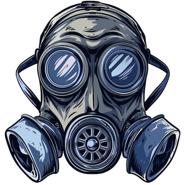 vector cartoon gas mask isolated white background