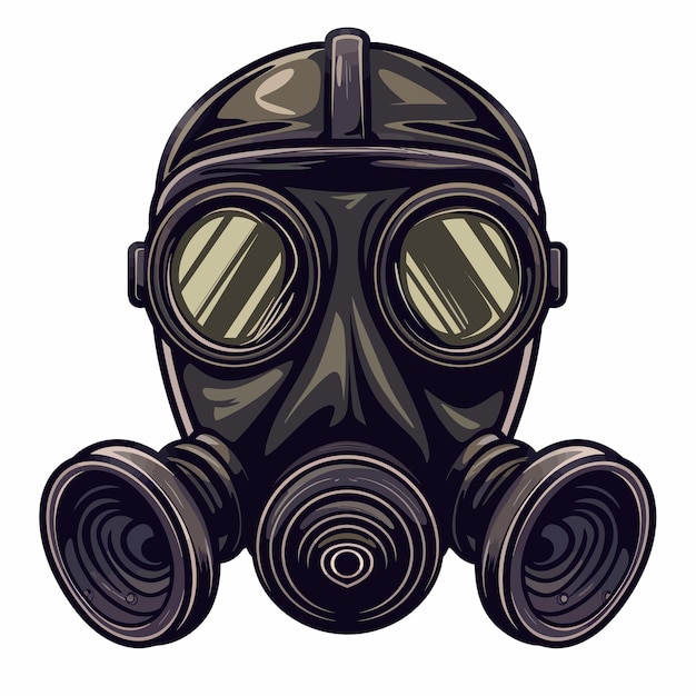 vector cartoon gas mask isolated white background