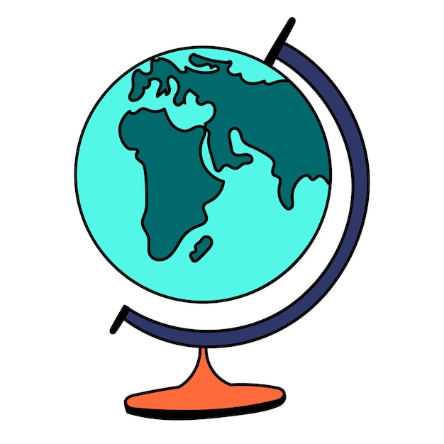 Vector Cartoon Hand Drawn Globe