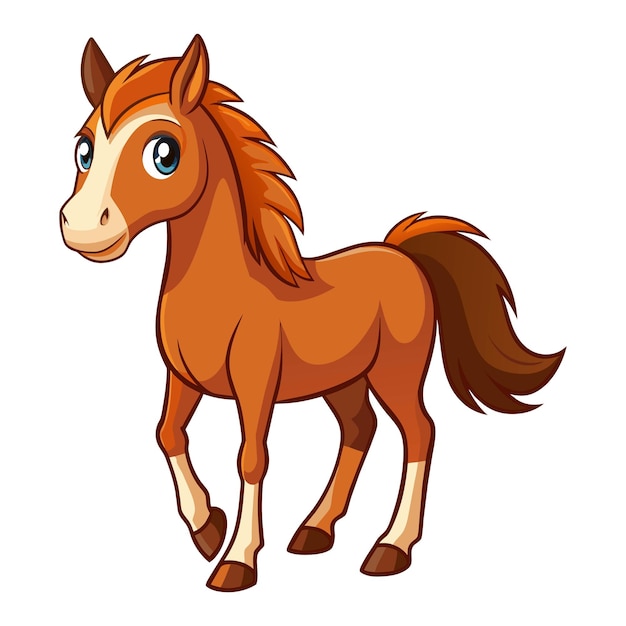 Vector of cartoon horse illustration on white