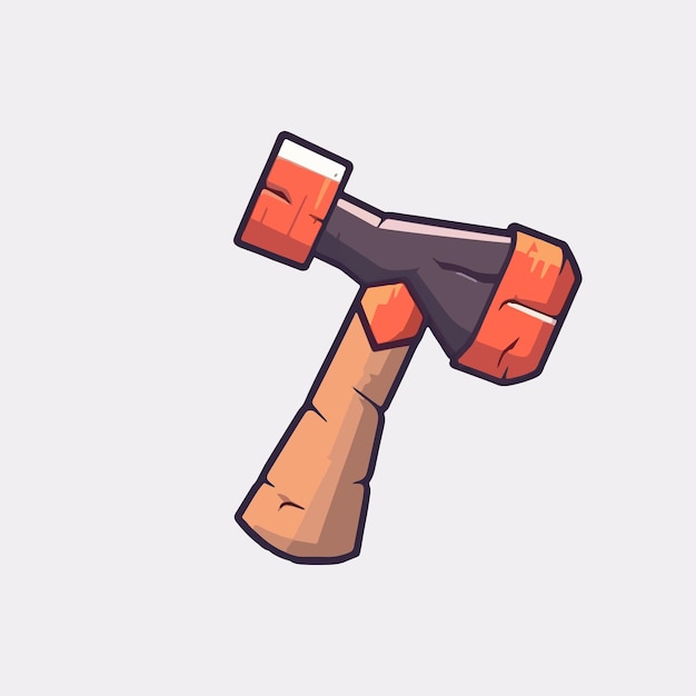 Vector cartoon icon illustration of a hammer flat style for building tools for hitting nails