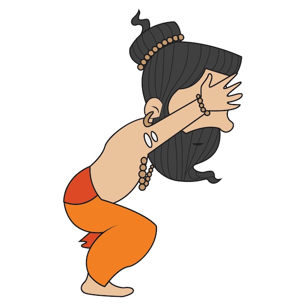 Vector cartoon illustration of cute Baba Ramdev