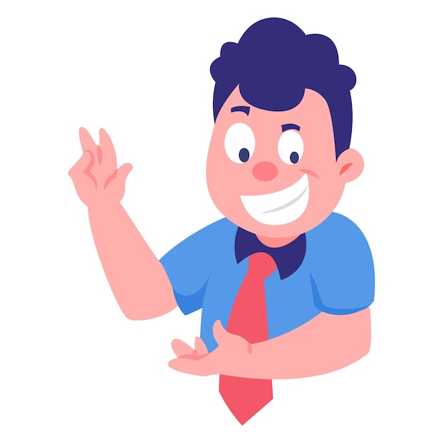 Vector cartoon illustration of a happy boy