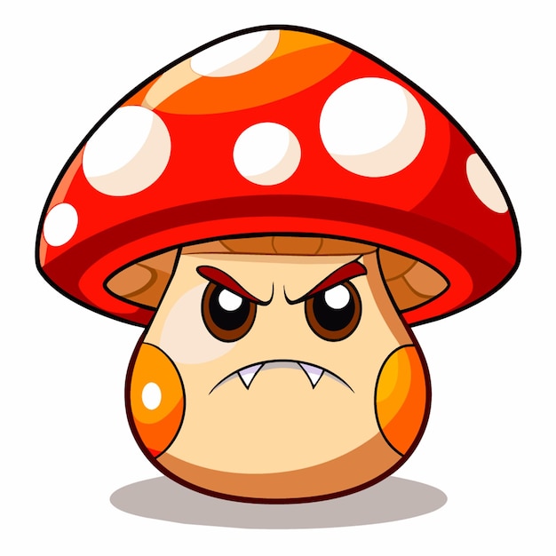 Vector cartoon illustration of An irate mushroom