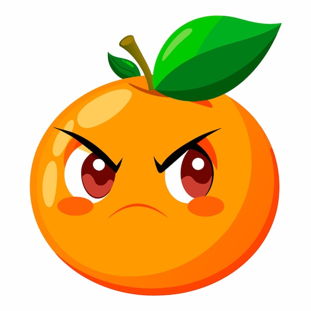 Vector cartoon illustration of An irate orange