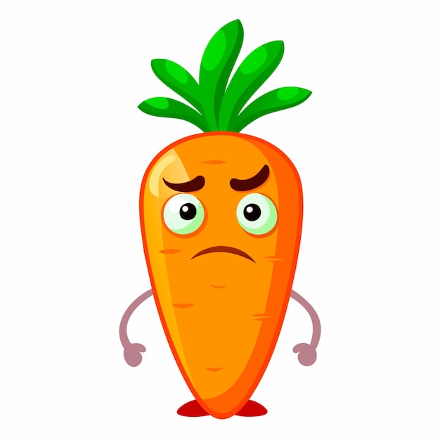 Vector cartoon illustration of An irritated carrot