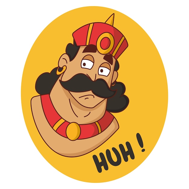 Vector cartoon illustration of king is in doubt