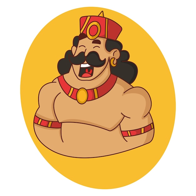 Vector cartoon illustration of king is laughing