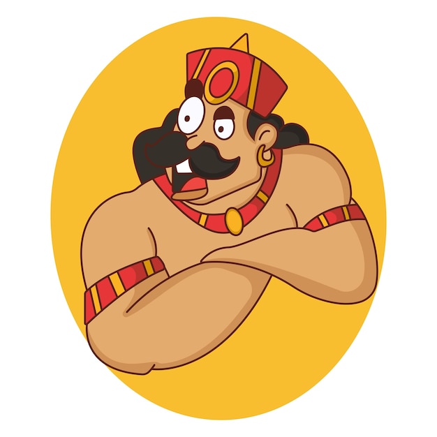 Vector cartoon illustration of king is surprised