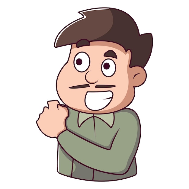 Vector cartoon illustration of man is smiling